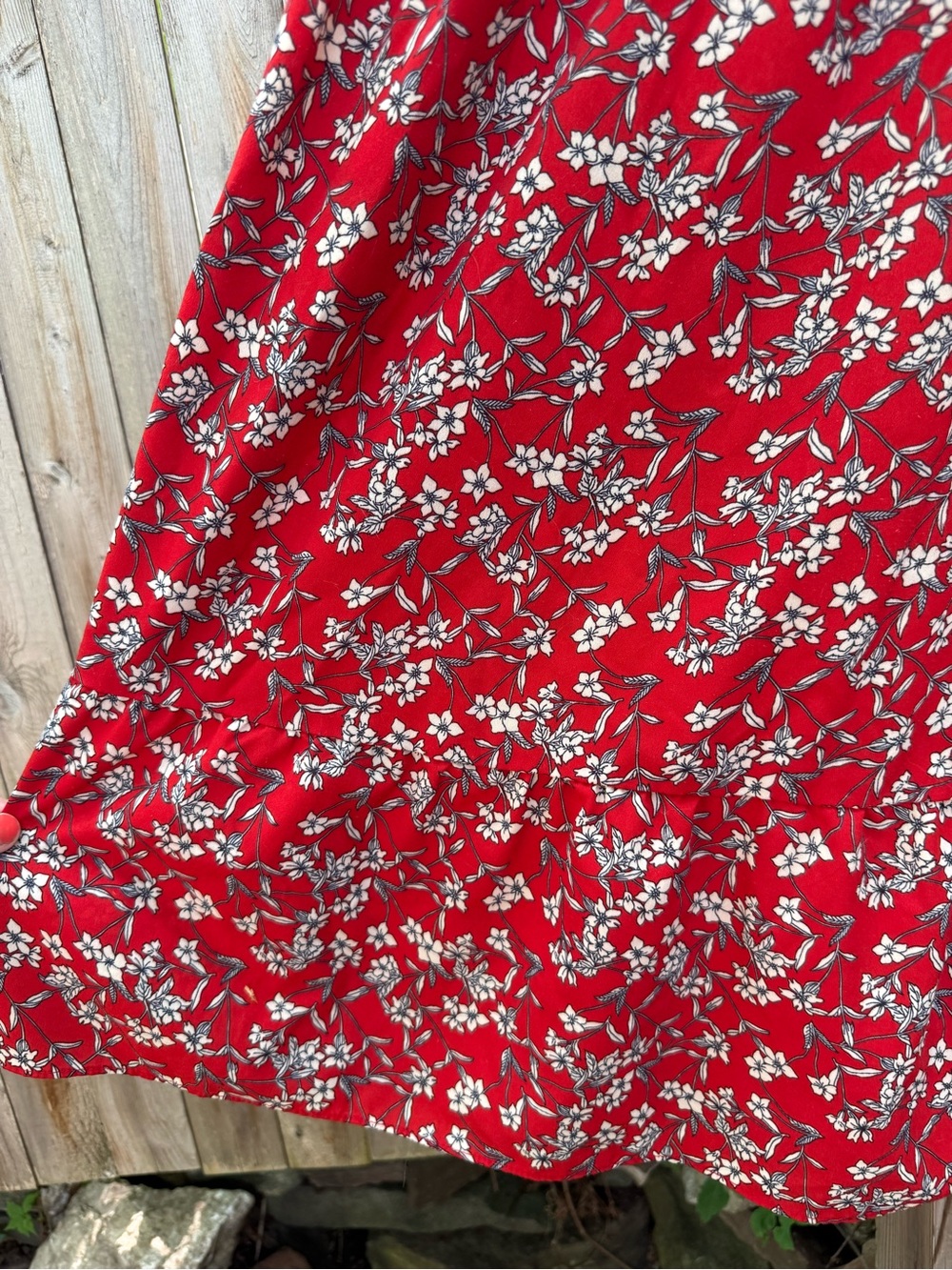 Banana Republic Red Floral Maxi Dress w Ruffle Americana Sundress Party Guest - Picture 7 of 9
